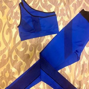 Blue Fabletics work out set